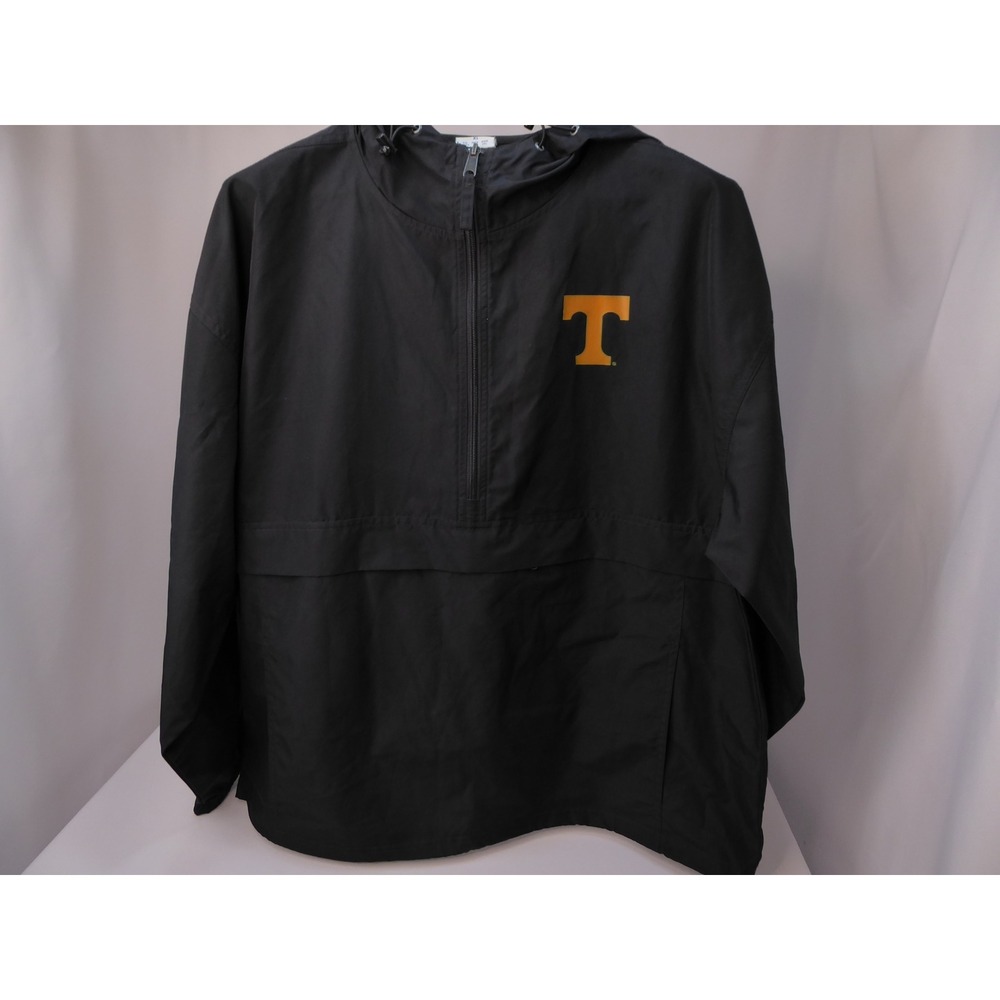 Champion Tennessee Volunteers UT XL Half Zip Windbreaker Jacket Black Orange T